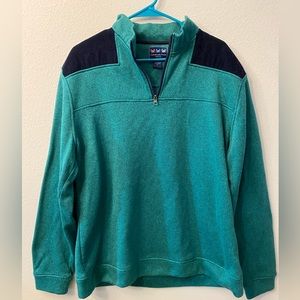 Charleston Threads 1/4 zip sweater with shoulder detail. Size XL. 100% polyester